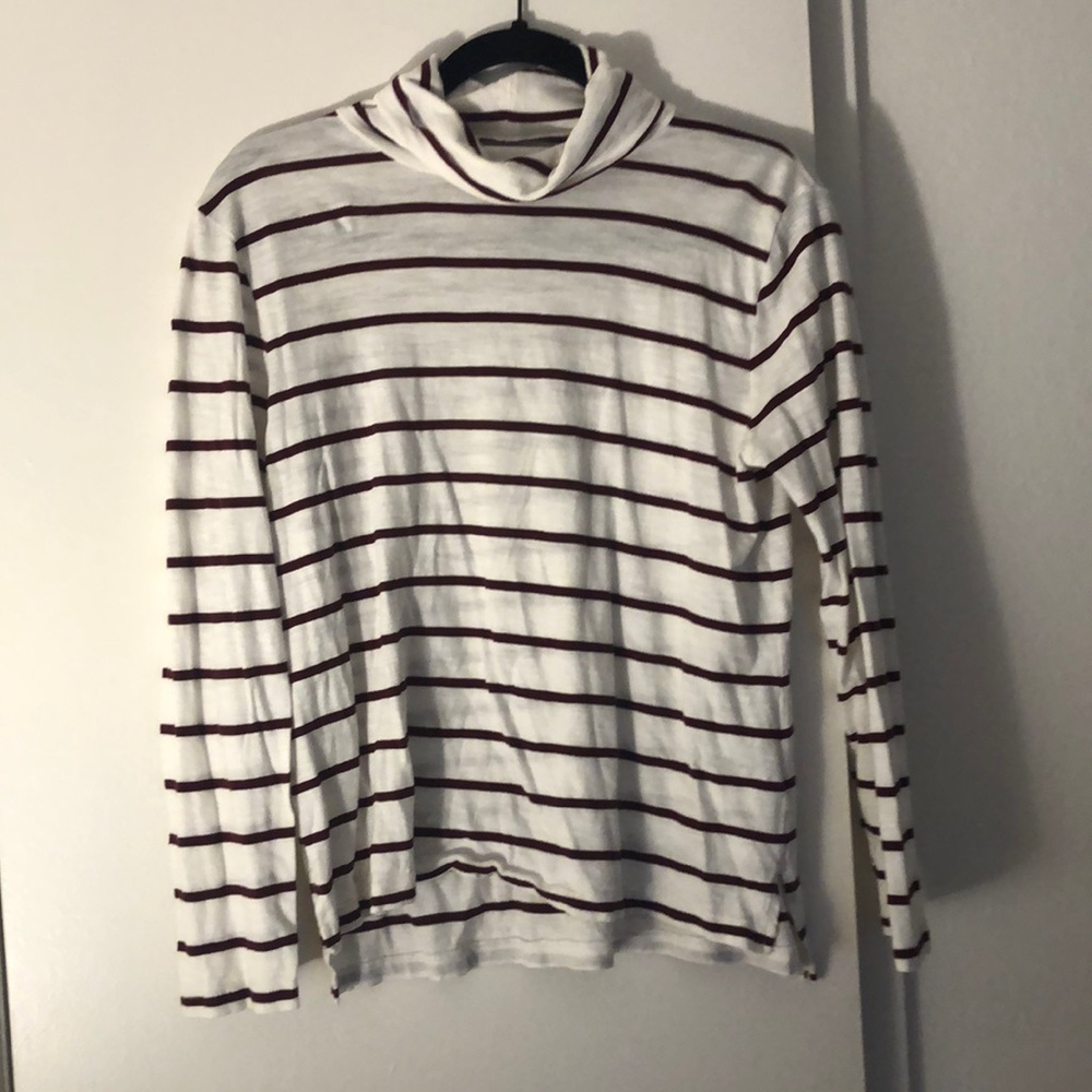 Madewell Whisper Tee Striped Turtleneck